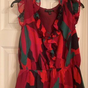 Banana Republic peplum blouse multicolored red